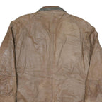 LEATHER LIMITED Womens Brown Leather Zip Jacket XL Leather Distressed Style