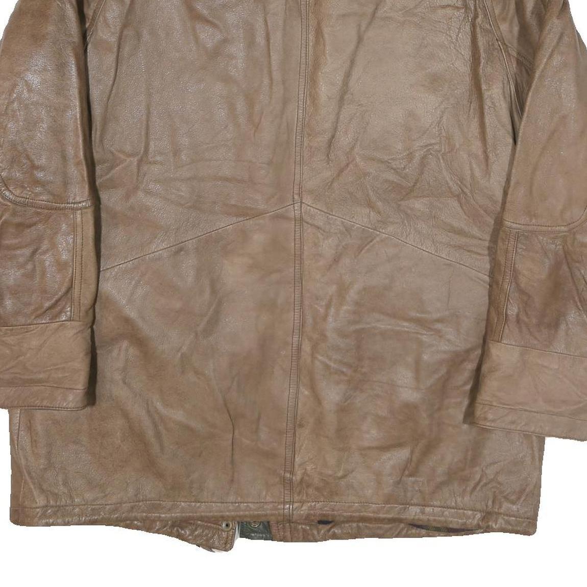 LEATHER LIMITED Womens Brown Leather Zip Jacket XL Leather Distressed Style