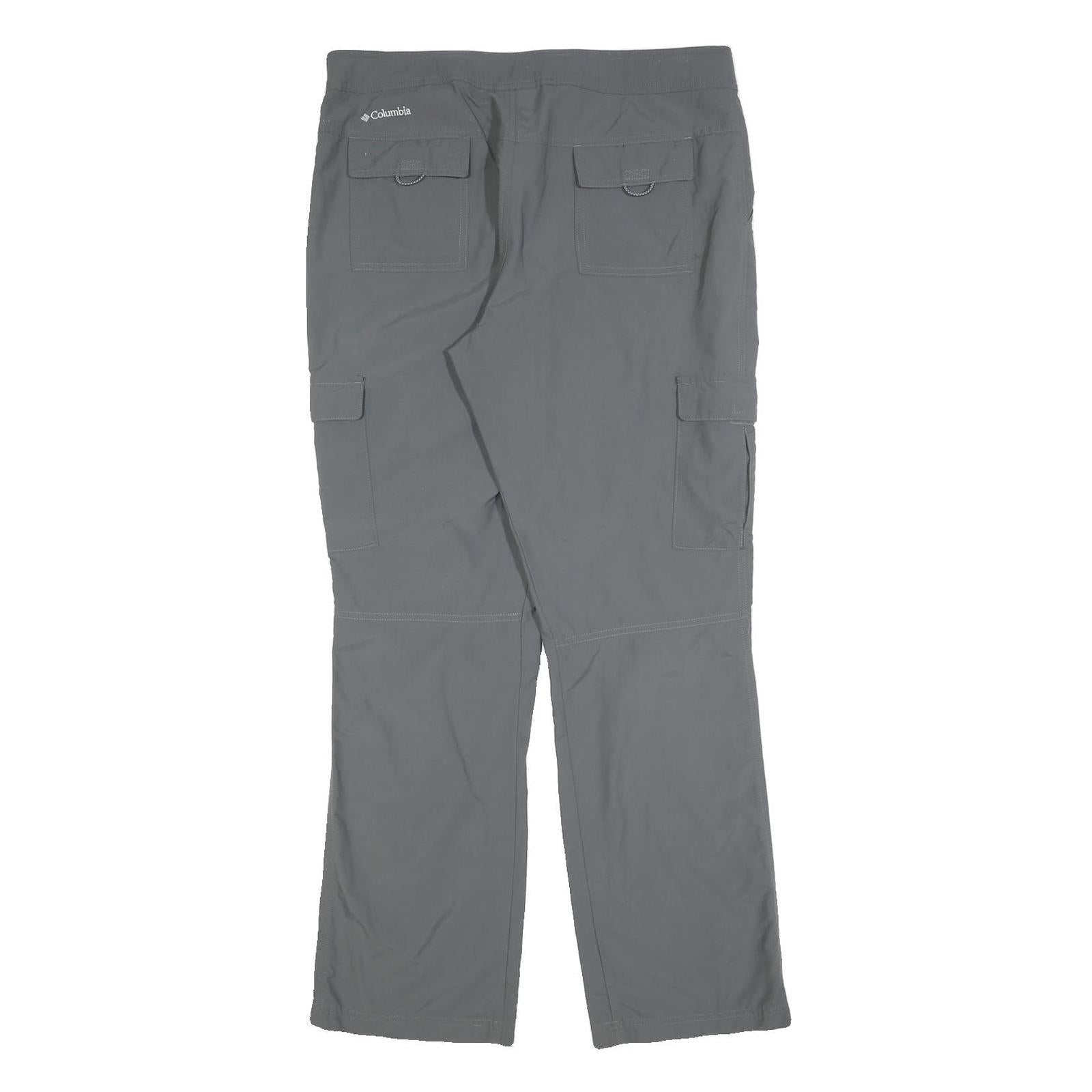 COLUMBIA Womens Polyester Blend Grey Regular Cargo Trousers W32 L32 Outdoor Zip