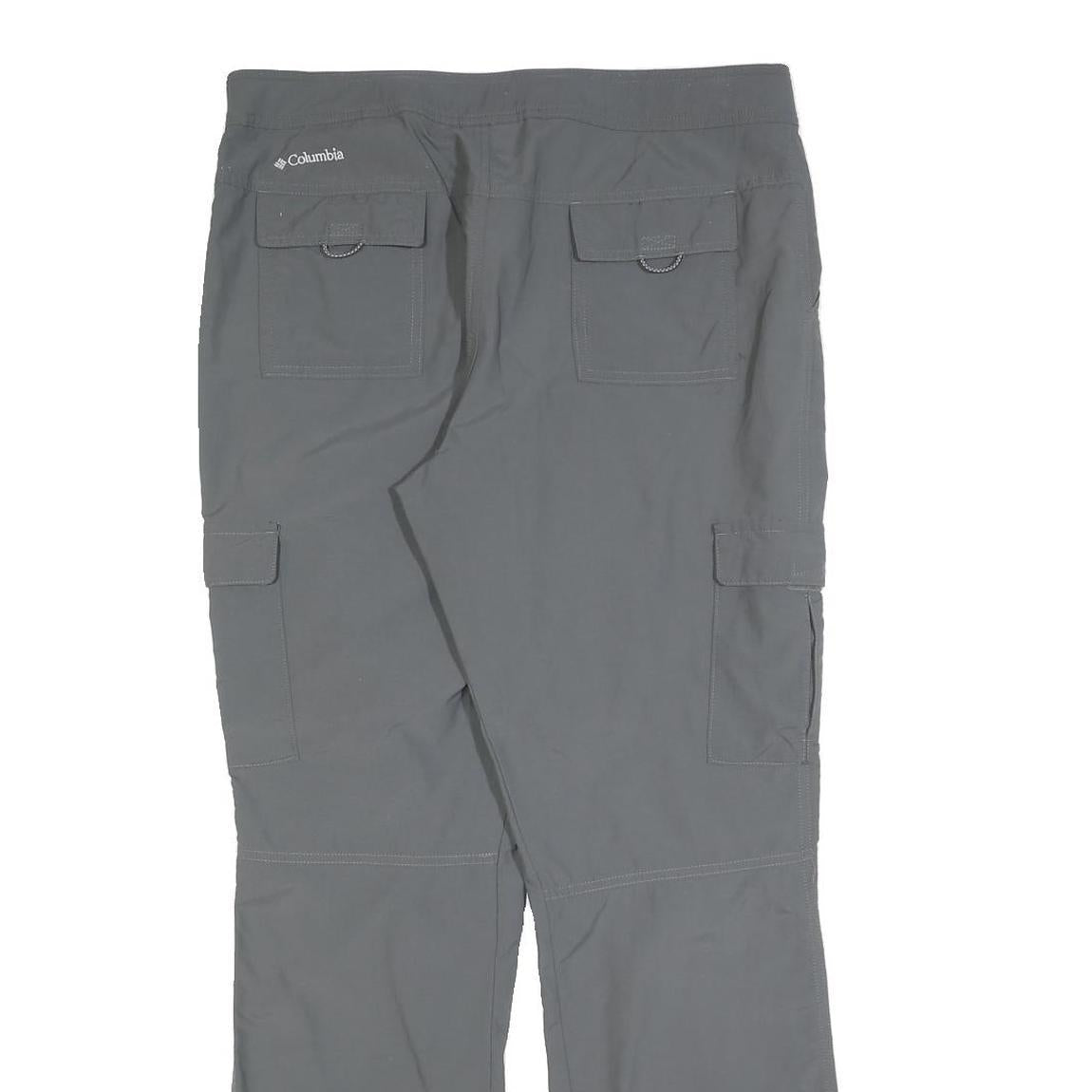 COLUMBIA Womens Polyester Blend Grey Regular Cargo Trousers W32 L32 Outdoor Zip