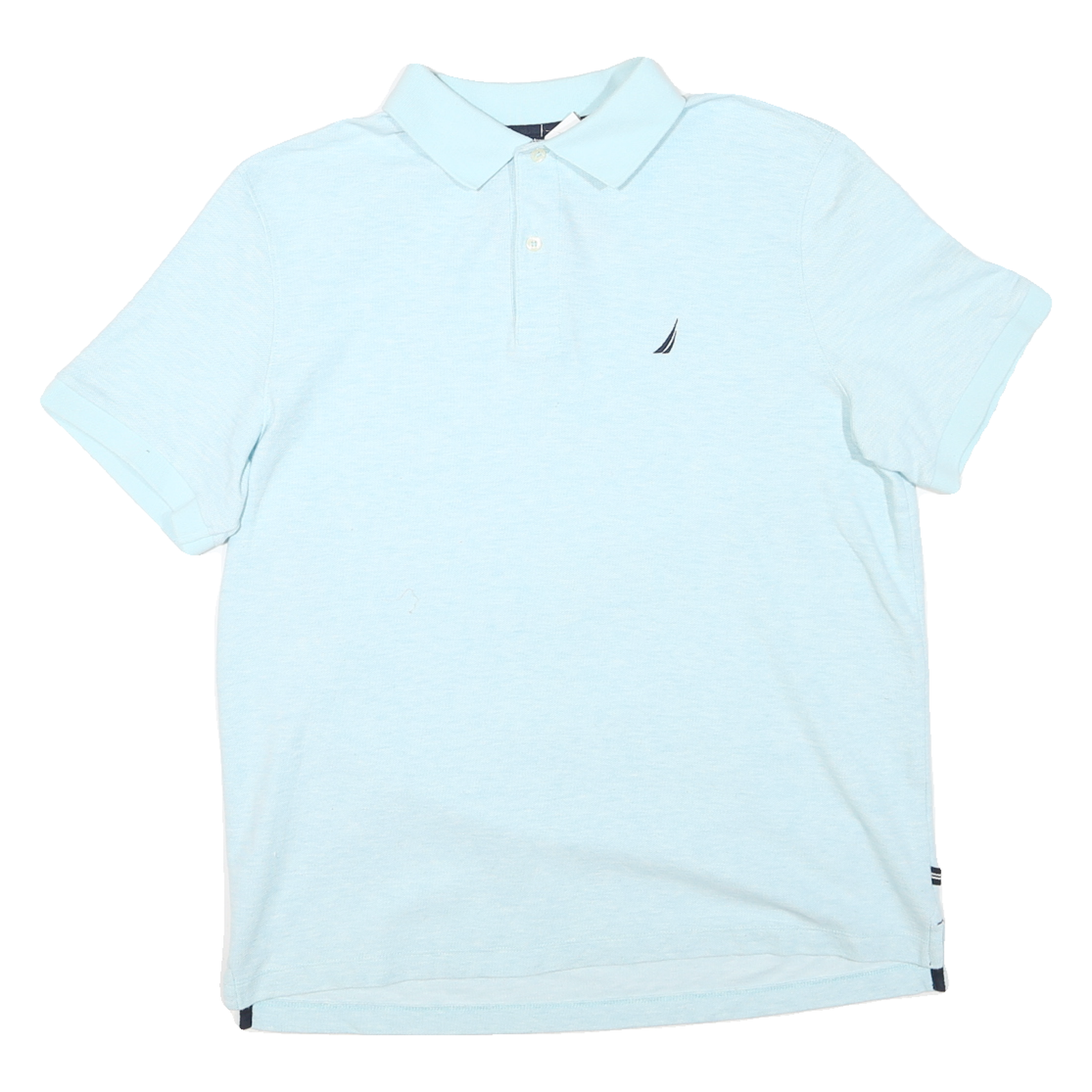 NAUTICA Mens Light Blue Polo Shirt Short Sleeve Cotton Blend L Classic Fit