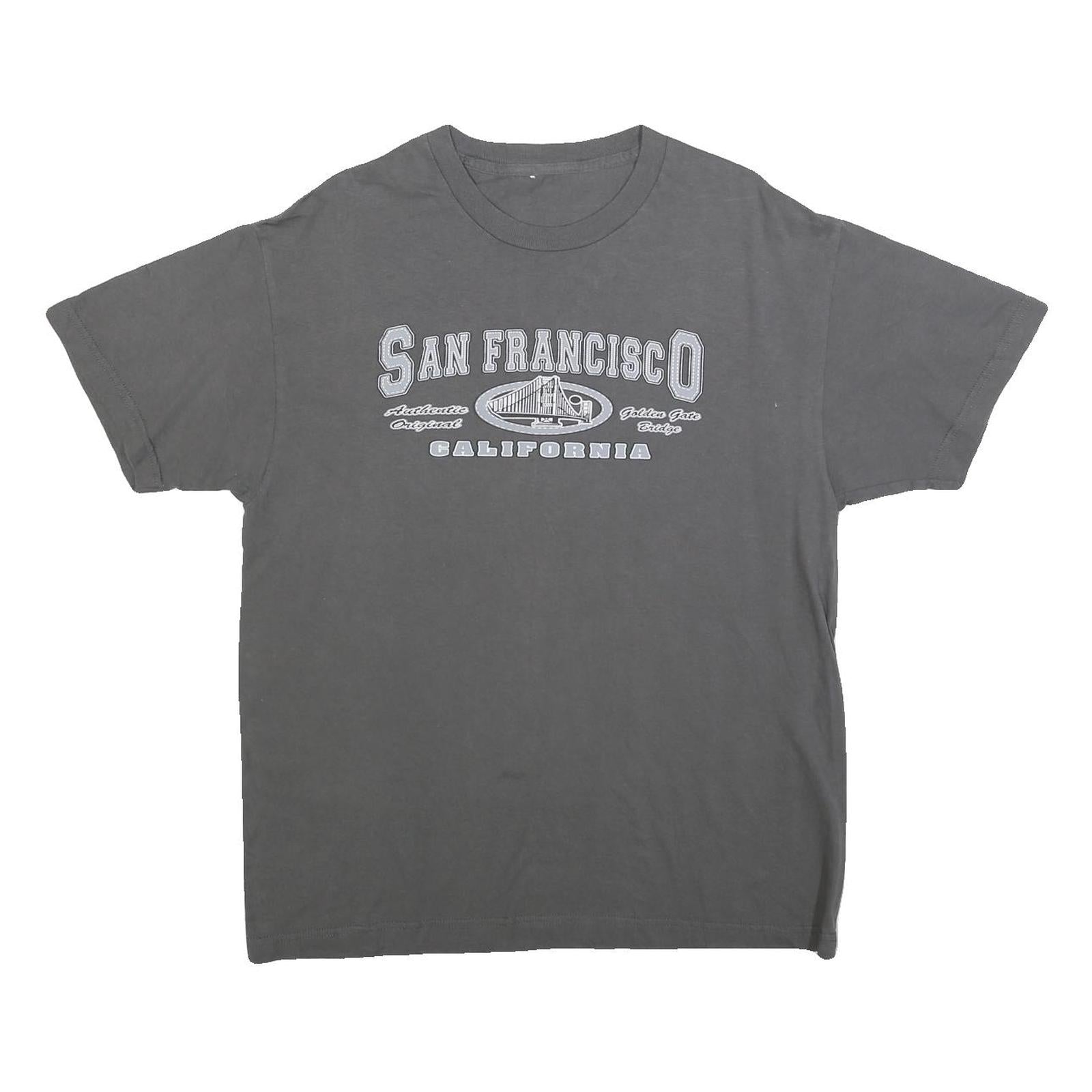 Mens Grey San Francisco California Graphic T-Shirt L Short Sleeve Crew Neck