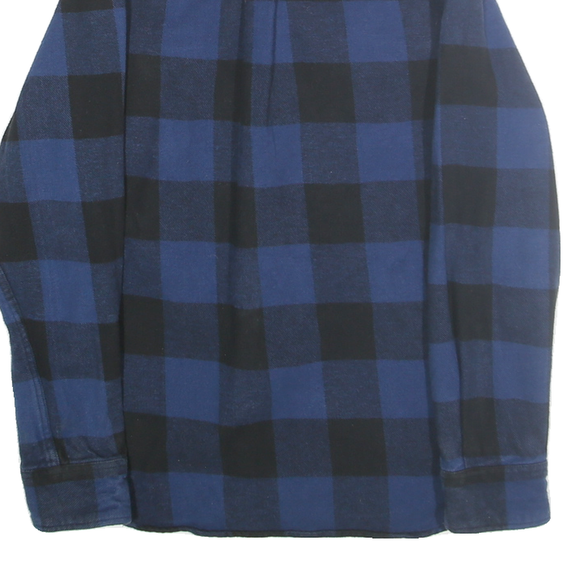 JACHS Mens Blue & Black Check Shirt Cotton S Button Front Casual