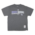 MAJESTIC Mens Grey Rockies Baseball Graphic T-Shirt L Crew Neck Short Sleeve