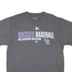 MAJESTIC Mens Grey Rockies Baseball Graphic T-Shirt L Crew Neck Short Sleeve