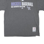 MAJESTIC Mens Grey Rockies Baseball Graphic T-Shirt L Crew Neck Short Sleeve