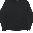 CHAMPION Mens Black Hoodie L Cotton Blend Classic Pullover Pocket Logo