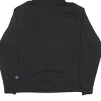 CHAMPION Mens Black Hoodie L Cotton Blend Classic Pullover Pocket Logo