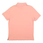 TOMMY HILFIGER Mens Peach Polo Shirt Short Sleeve Plain L Classic Fit Cotton