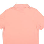 TOMMY HILFIGER Mens Peach Polo Shirt Short Sleeve Plain L Classic Fit Cotton