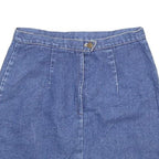 LE CHATEAU Womens Blue Denim Mini Cotton Skirt S Button Closure Casual