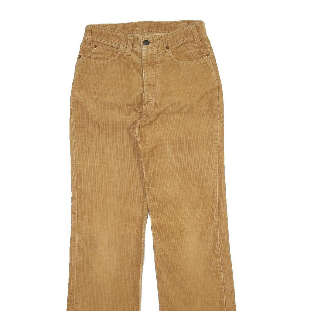 Womens Cotton Blend Regular Fit Straight Leg Beige Trousers W26 L31 Casual Wear