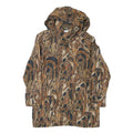 PETER HAHN CARAT Womens Brown Pattern Jacket L Polyester Blend Hooded Zip