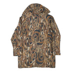 PETER HAHN CARAT Womens Brown Pattern Jacket L Polyester Blend Hooded Zip
