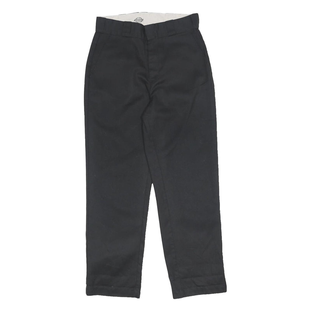 DICKIES Womens Black Regular Fit Straight Leg Trousers W27 L26 Durable Cotton