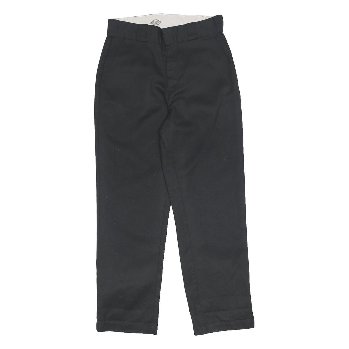 DICKIES Womens Black Regular Fit Straight Leg Trousers W27 L26 Durable Cotton