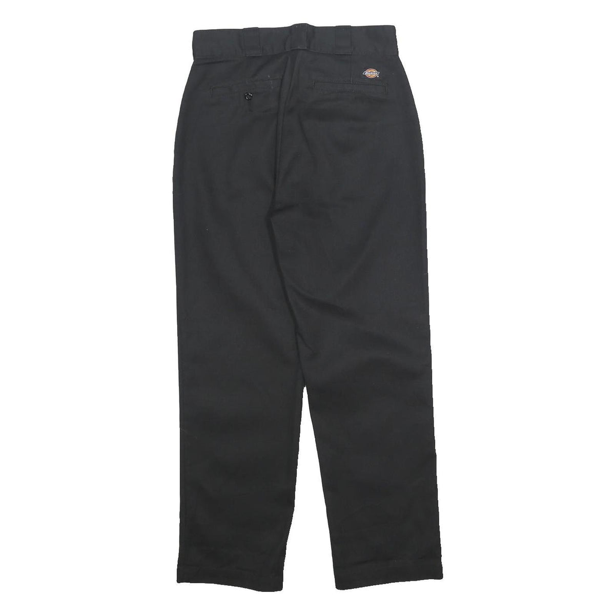 DICKIES Womens Black Regular Fit Straight Leg Trousers W27 L26 Durable Cotton