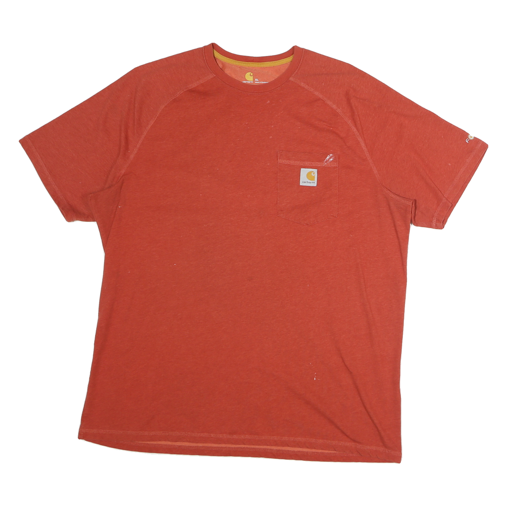 CARHARTT Mens Rust Orange Cotton Pocket T-Shirt XL Short Sleeve Crew Neck