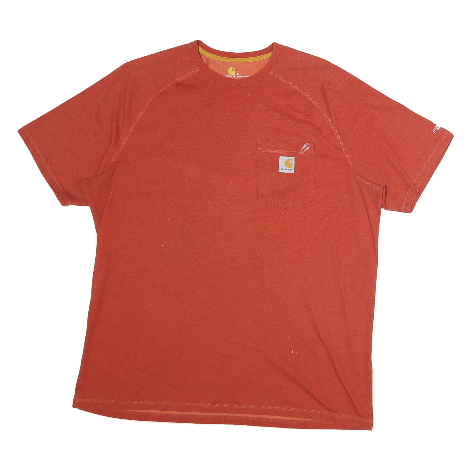 CARHARTT Mens Rust Orange Cotton Pocket T-Shirt XL Short Sleeve Crew Neck