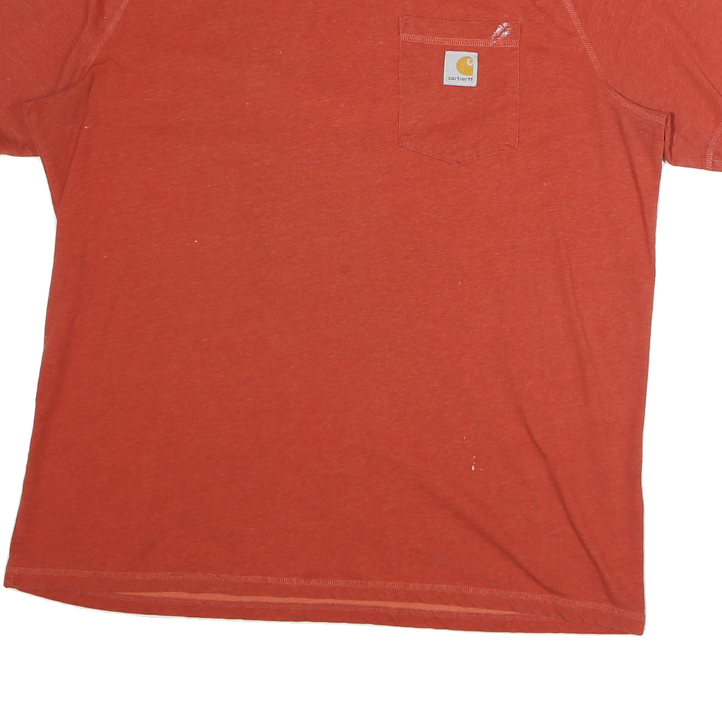 CARHARTT Mens Rust Orange Cotton Pocket T-Shirt XL Short Sleeve Crew Neck