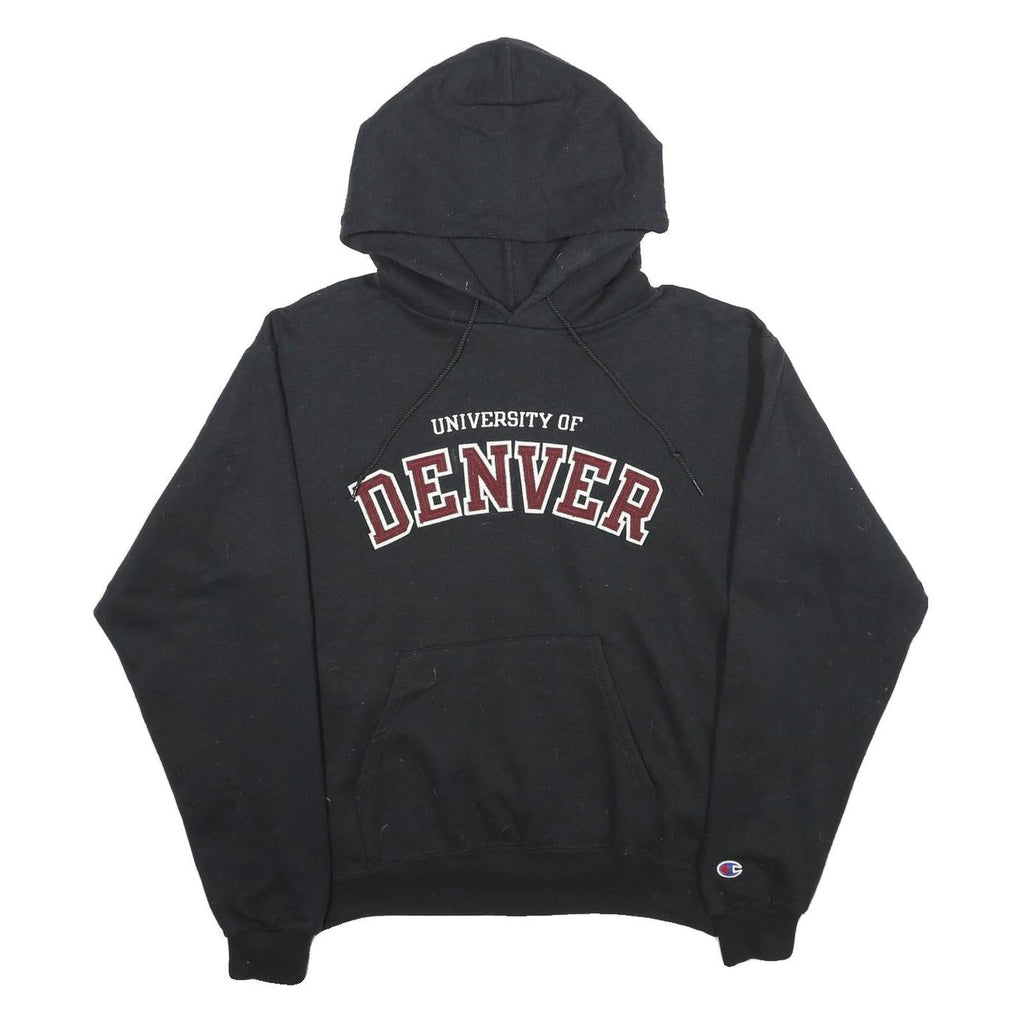 CHAMPION Mens Black University Of Denver Pullover Hoodie M Cotton Blend