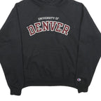 CHAMPION Mens Black University Of Denver Pullover Hoodie M Cotton Blend