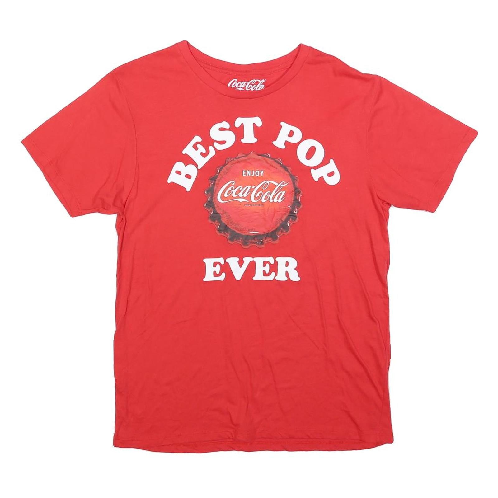 COCA COLA Mens Red Best Pop Ever Graphic T-Shirt M Short Sleeve Crew Neck