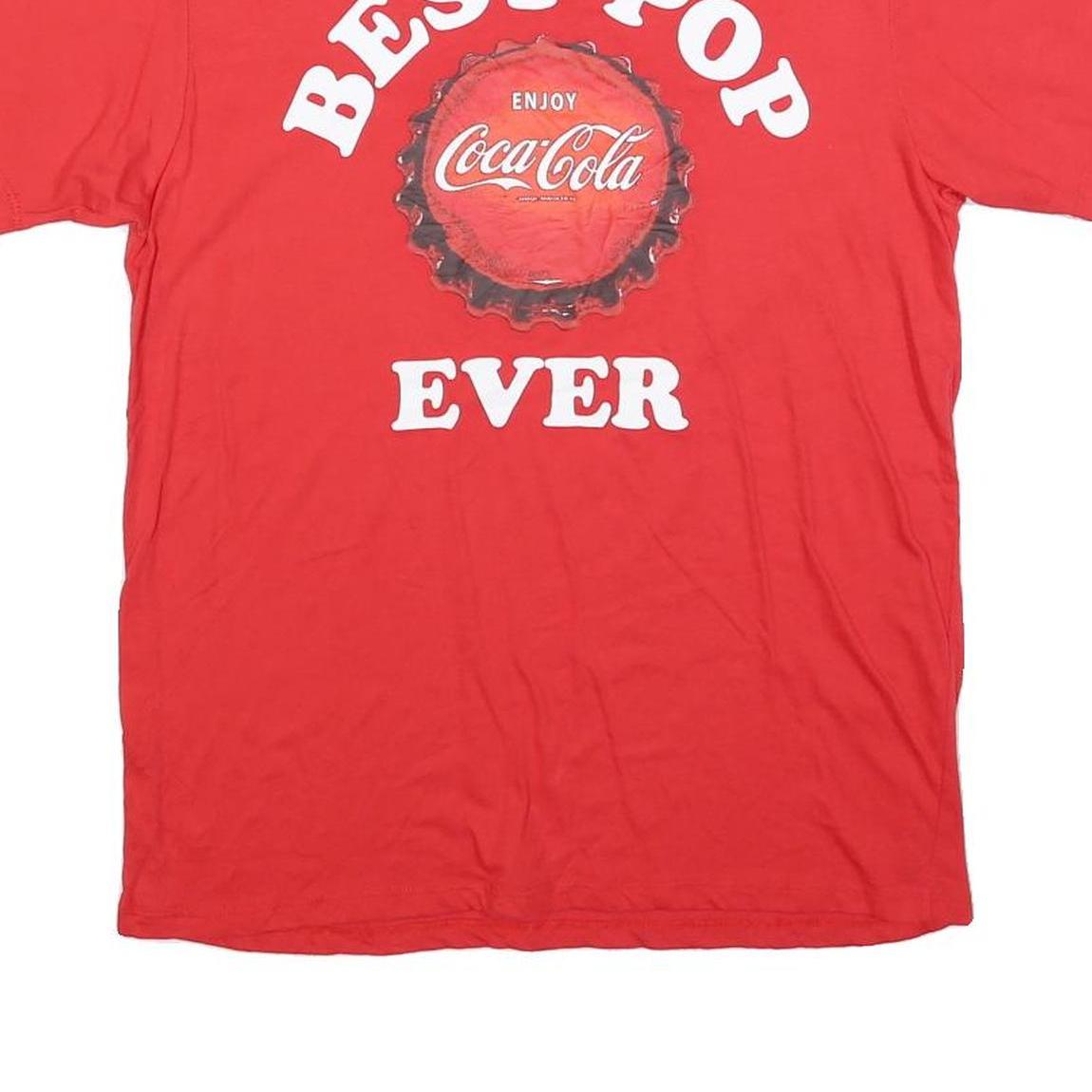 COCA COLA Mens Red Best Pop Ever Graphic T-Shirt M Short Sleeve Crew Neck