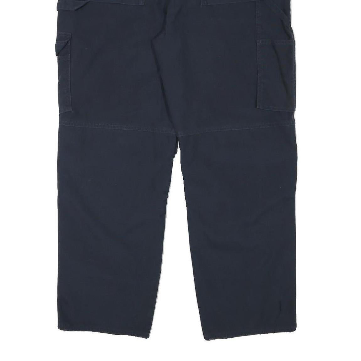 DICKIES Mens Cotton Blend Navy Relaxed Straight Trousers W34 L29 Workwear Cargo