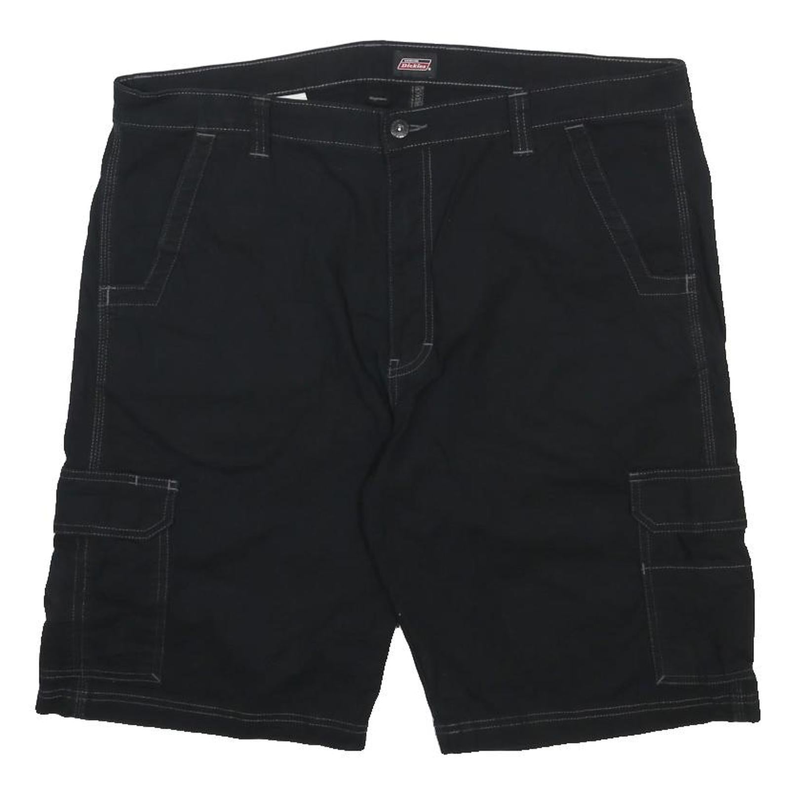 DICKIES Mens Black Cargo Shorts XL W40 Cotton Blend Workwear Style