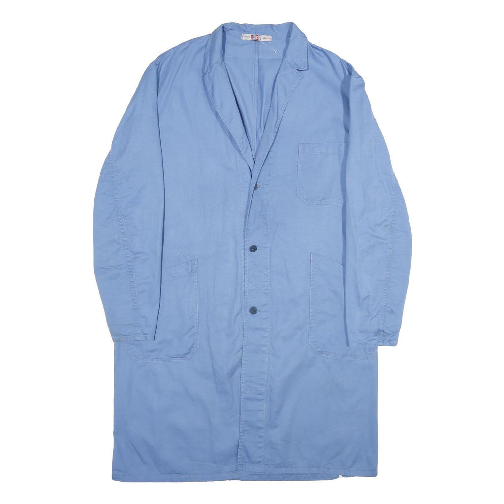 ESCO Mens Blue Cotton Casual Jacket XL Button Pocket Plain Lightweight