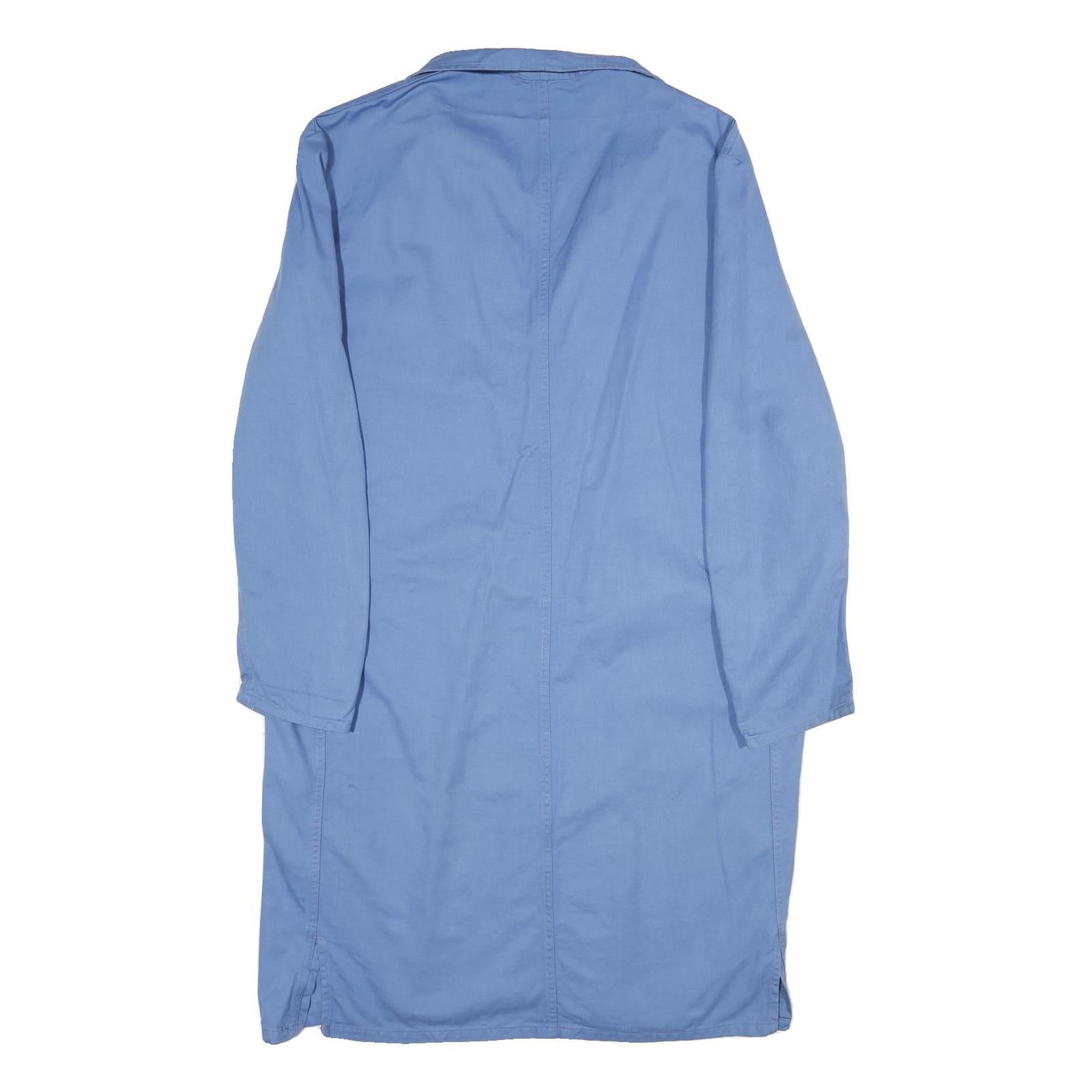 ESCO Mens Blue Cotton Casual Jacket XL Button Pocket Plain Lightweight