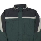 COLUMBIA Mens Green & Black Zip Jacket L Polyester Blend Colourblock Outdoor