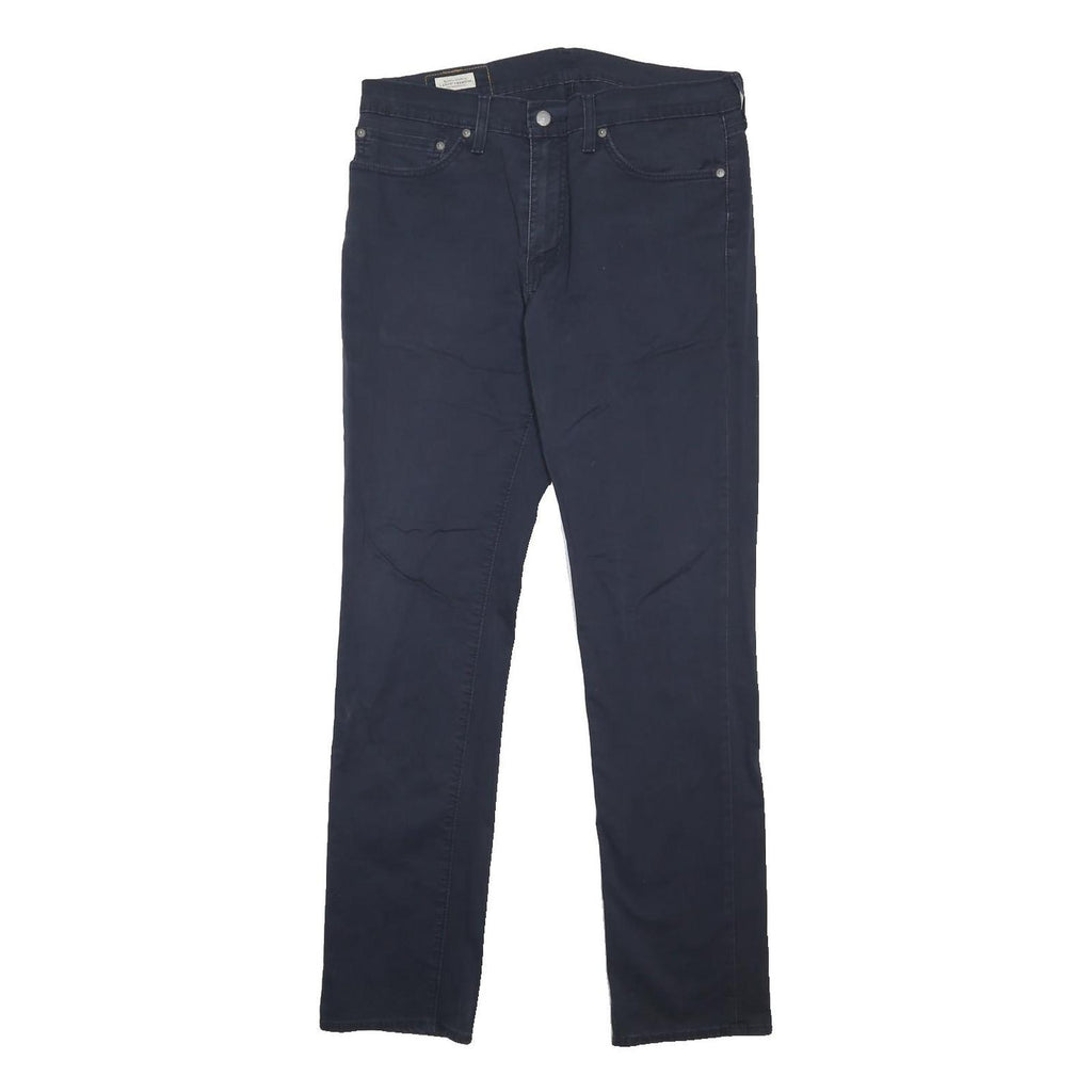 LEVI'S Mens Cotton Blend Slim Navy Blue Trousers W34 L34 Slim Fit Zip Closure