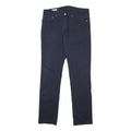 LEVI'S Mens Cotton Blend Slim Navy Blue Trousers W34 L34 Slim Fit Zip Closure