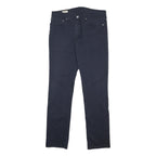 LEVI'S Mens Cotton Blend Slim Navy Blue Trousers W34 L34 Slim Fit Zip Closure