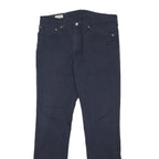 LEVI'S Mens Cotton Blend Slim Navy Blue Trousers W34 L34 Slim Fit Zip Closure
