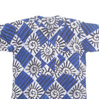 Womens Printed Shirt Blue Crazy Pattern L