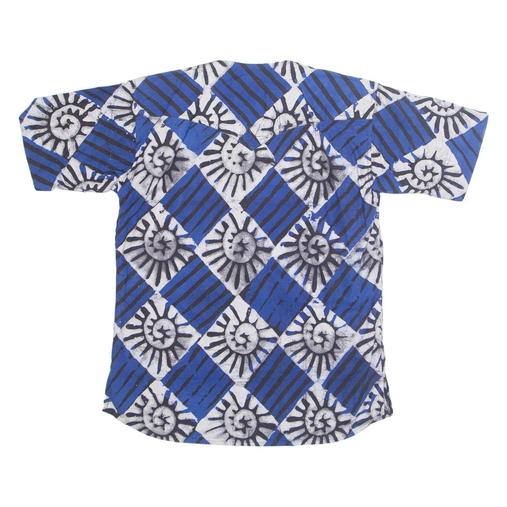 Womens Printed Shirt Blue Crazy Pattern L