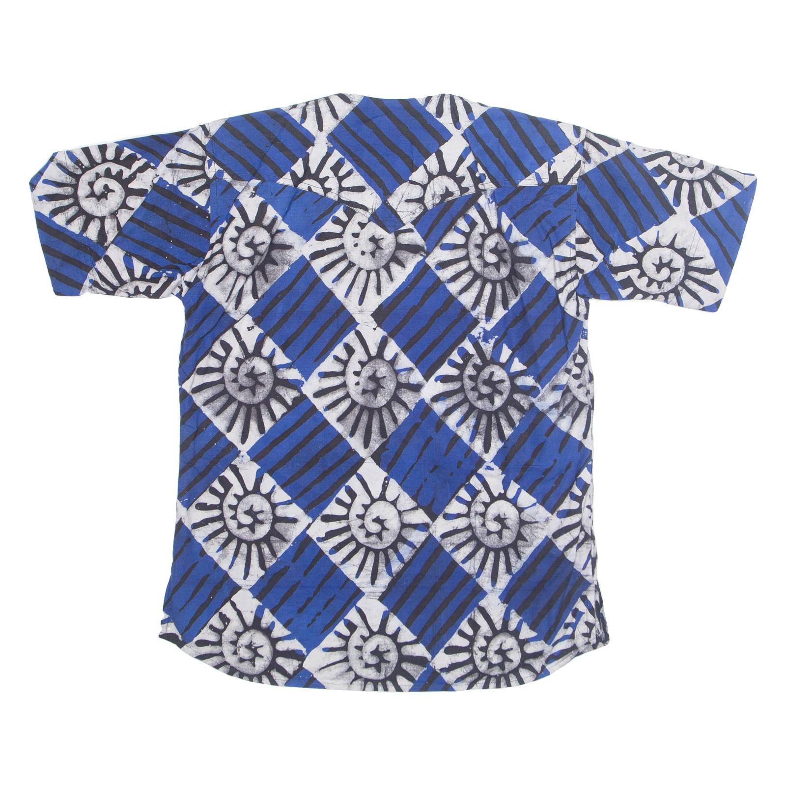 Womens Printed Shirt Blue Crazy Pattern L