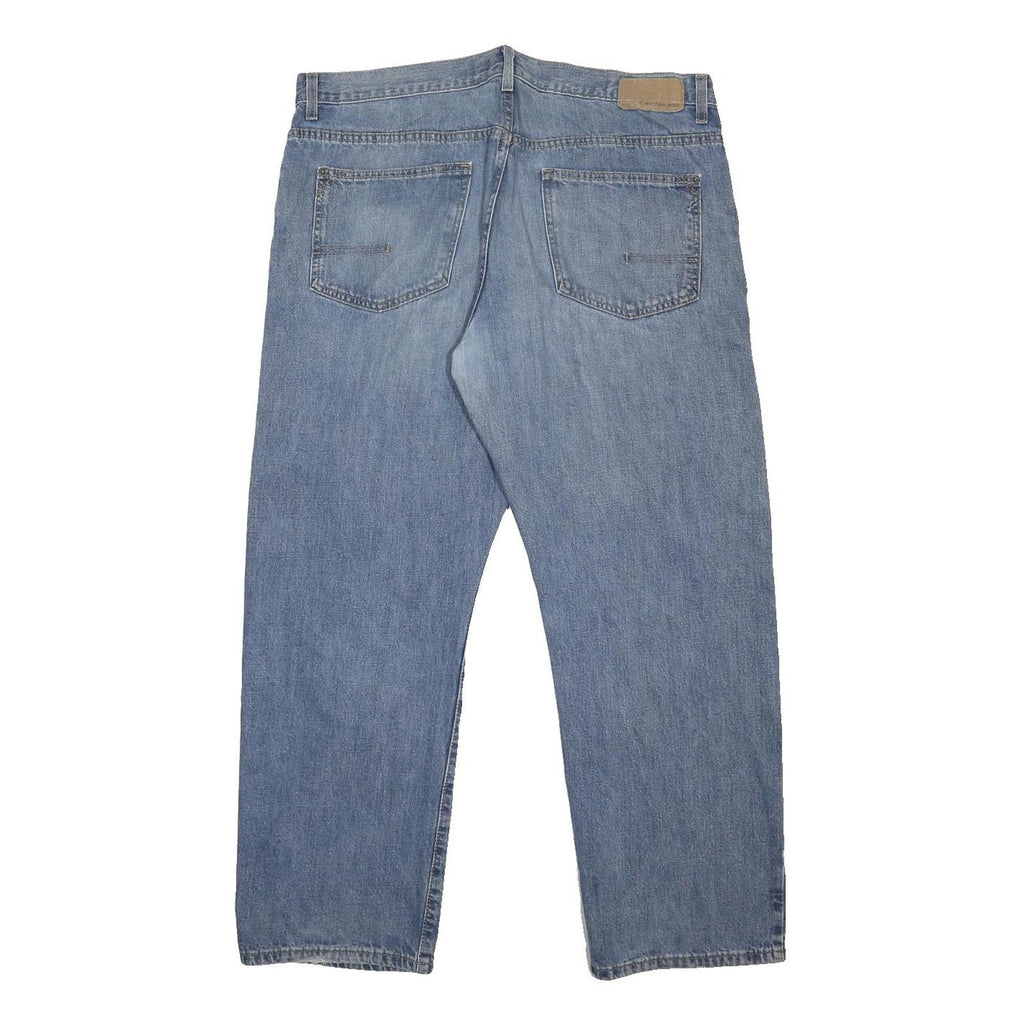 CALVIN KLEIN JEANS Mens Relaxed Denim Light Blue Cotton W38 L30 Casual Zip Fly