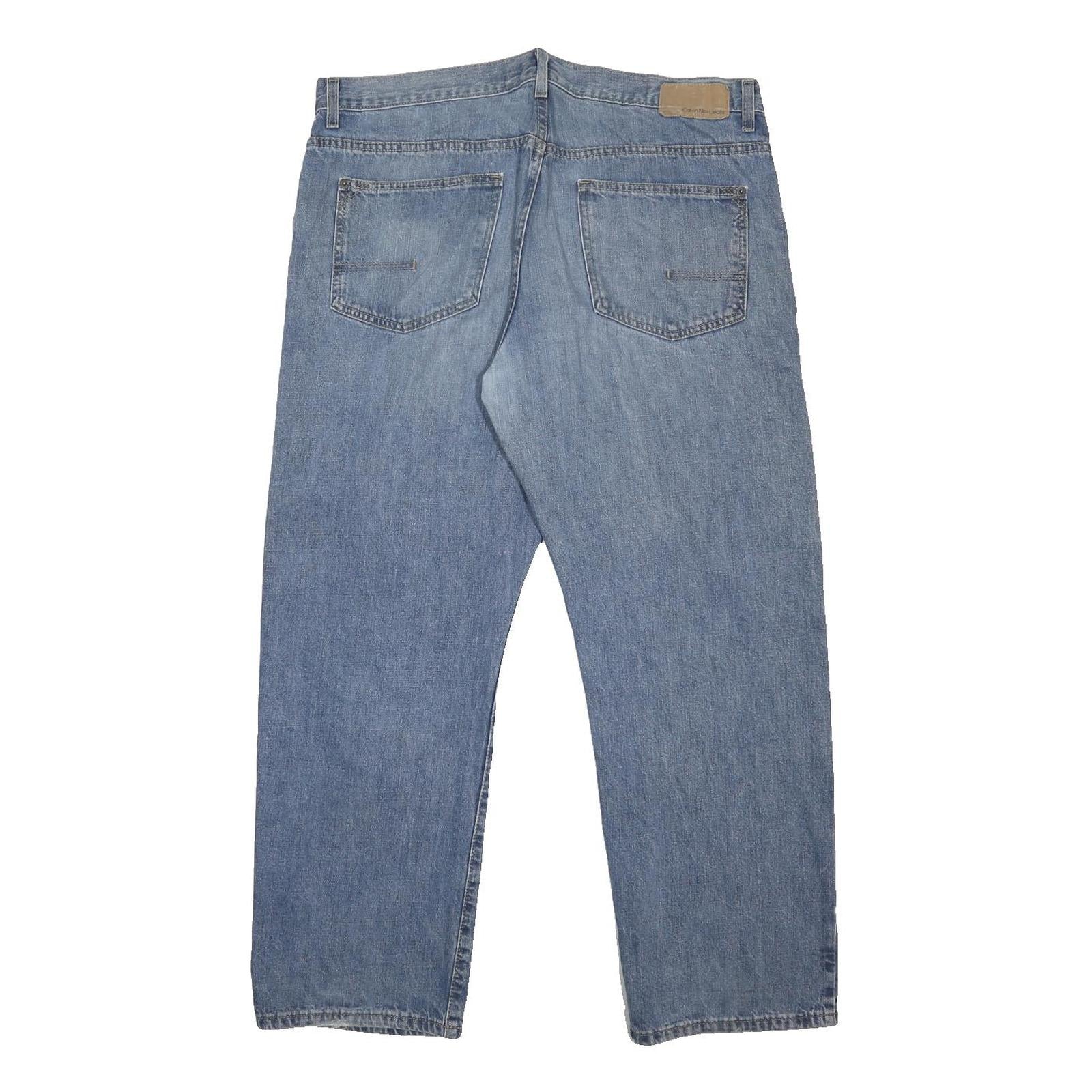 CALVIN KLEIN JEANS Mens Relaxed Denim Light Blue Cotton W38 L30 Casual Zip Fly