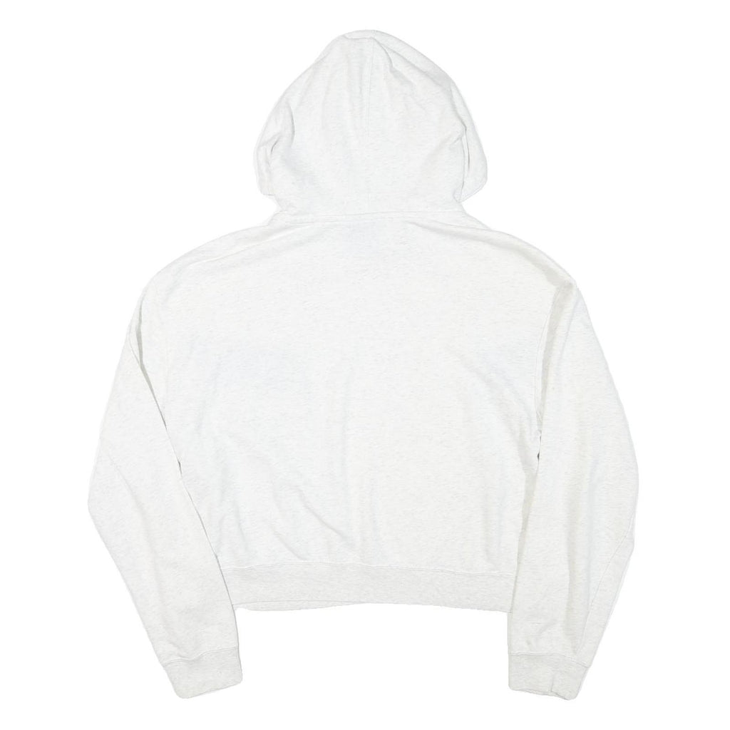 NIKE Womens White & Navy Pullover Hoodie M Cotton Blend Sportswear Sweatshirt