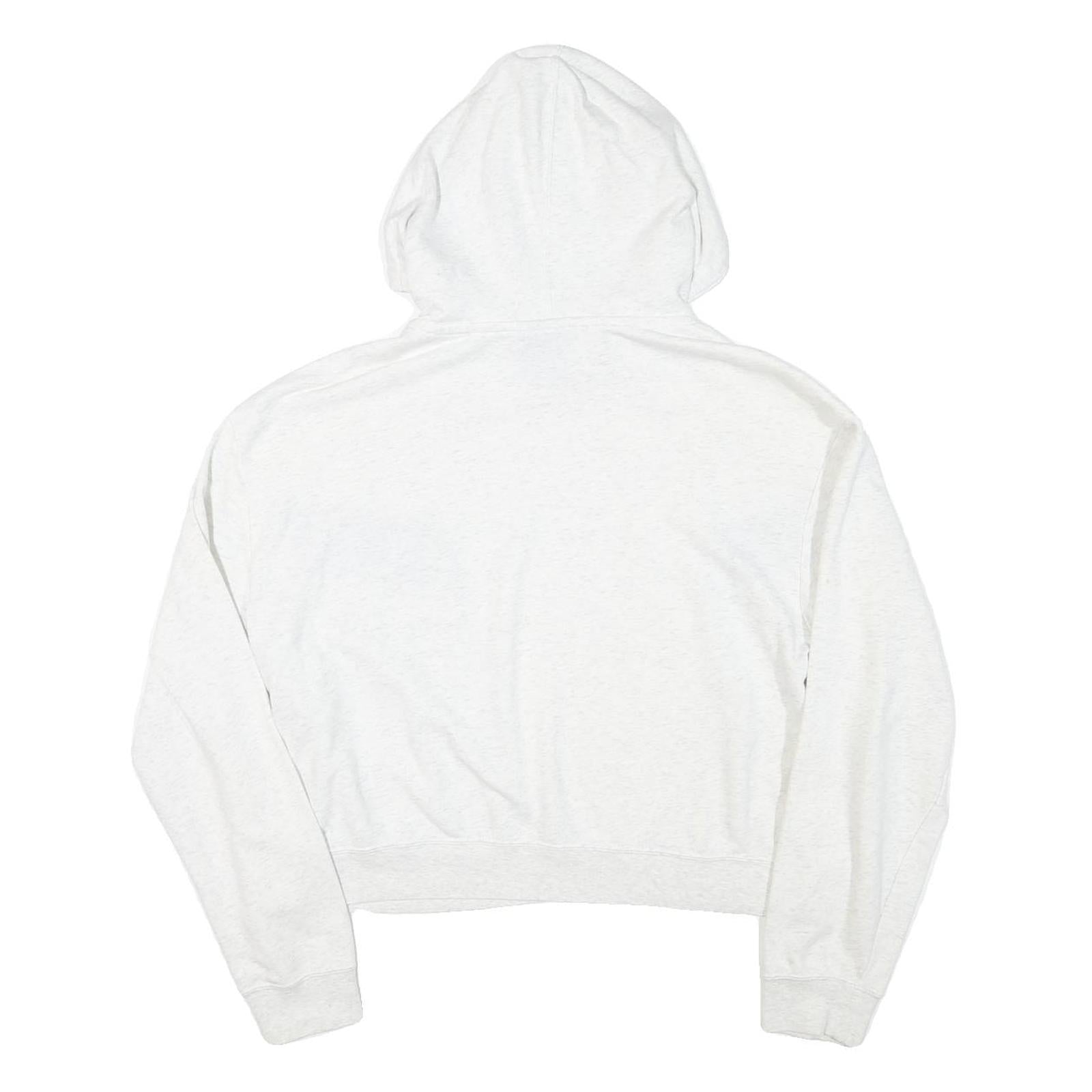 NIKE Womens White & Navy Pullover Hoodie M Cotton Blend Sportswear Sweatshirt