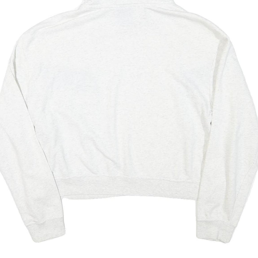 NIKE Womens White & Navy Pullover Hoodie M Cotton Blend Sportswear Sweatshirt