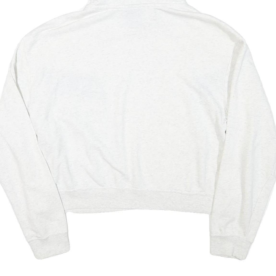 NIKE Womens White & Navy Pullover Hoodie M Cotton Blend Sportswear Sweatshirt