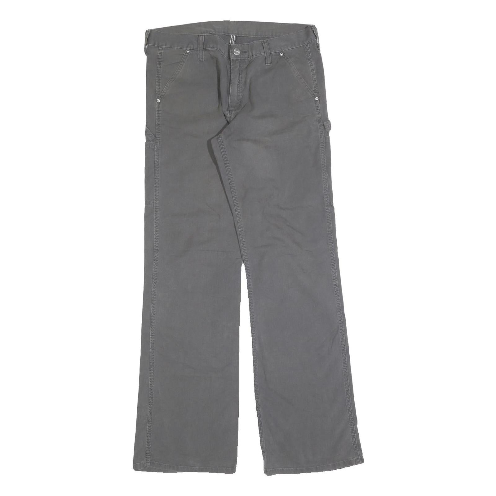 CARHARTT Mens Cotton Blend Grey Regular Leg Trousers W32 L32 Workwear Durable