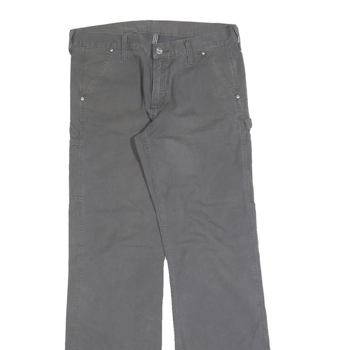 CARHARTT Mens Cotton Blend Grey Regular Leg Trousers W32 L32 Workwear Durable