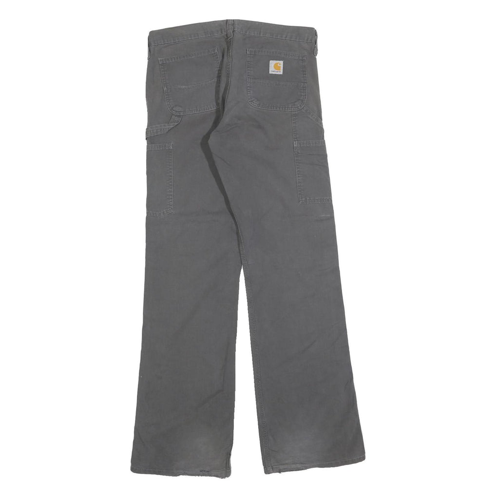 CARHARTT Mens Cotton Blend Grey Regular Leg Trousers W32 L32 Workwear Durable