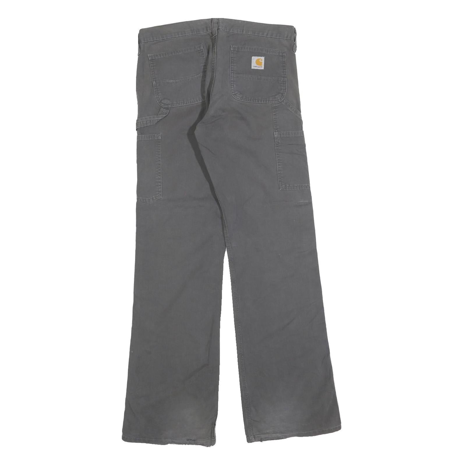 CARHARTT Mens Cotton Blend Grey Regular Leg Trousers W32 L32 Workwear Durable